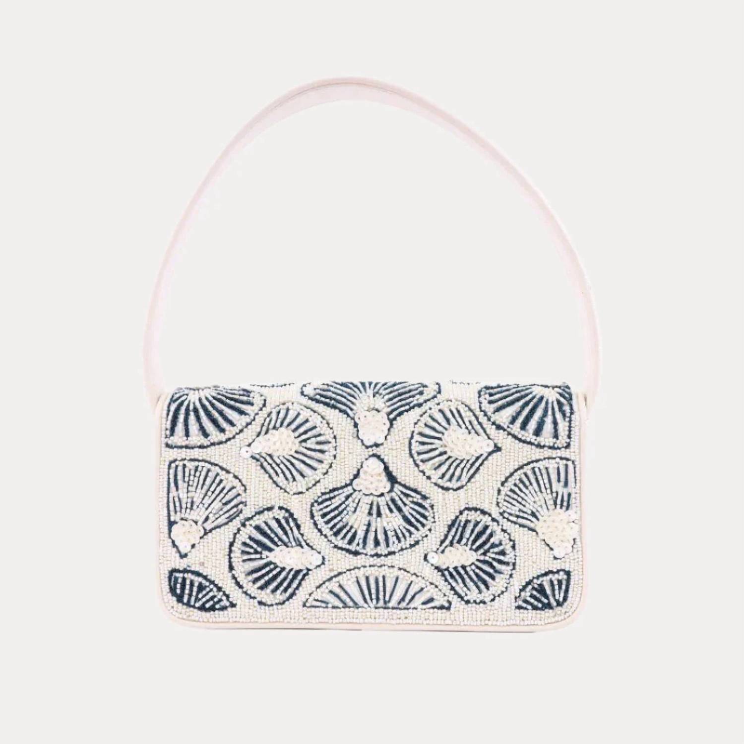 New Budhagirl Women's Seashell Beaded Handbag In Ivory